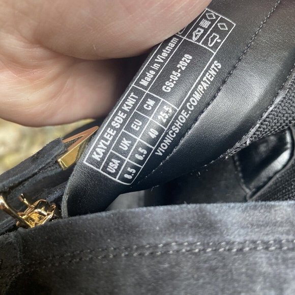 VIONIC WOMEN'S ANKLE HIGH BLACK SUEDE BOOTS, KAYLEE SDE KNIT, SIZE 8.5 - Picture 7 of 12